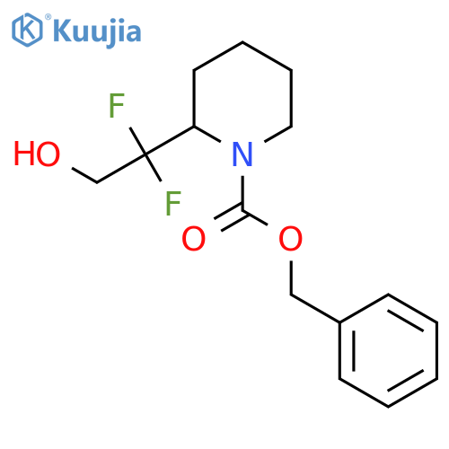 Benzyl 2-(1,1-difluoro-2-hydroxyethyl)piperidine-1-carboxylate structure