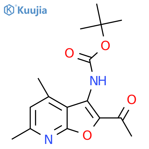 tert-butyl N-{2-acetyl-4,6-dimethylfuro2,3-bpyridin-3-yl}carbamate structure