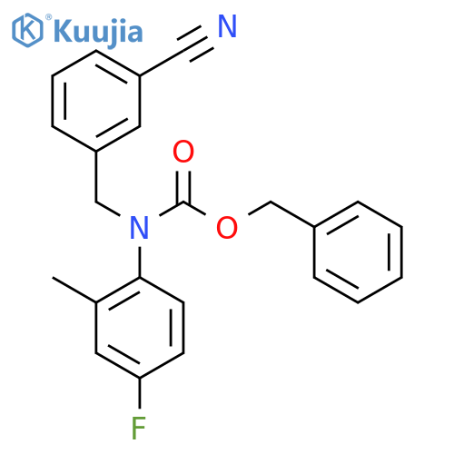 benzyl N-[(3-cyanophenyl)methyl]-N-(4-fluoro-2-methylphenyl)carbamate structure