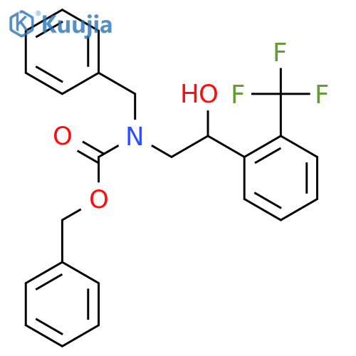 benzyl N-benzyl-N-{2-hydroxy-2-2-(trifluoromethyl)phenylethyl}carbamate structure