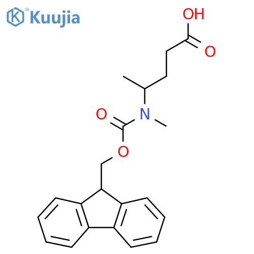 4-({(9H-fluoren-9-yl)methoxycarbonyl}(methyl)amino)pentanoic acid structure