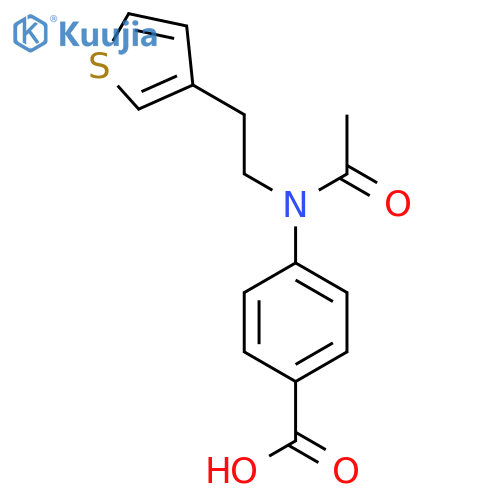 4-{N-2-(thiophen-3-yl)ethylacetamido}benzoic acid structure