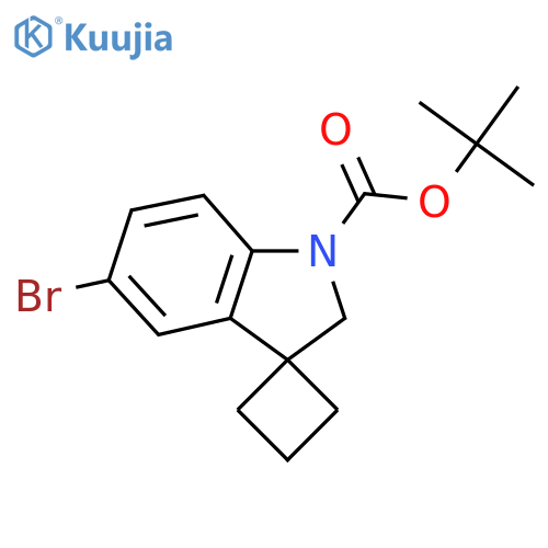 tert-butyl 5'-bromo-1',2'-dihydrospirocyclobutane-1,3'-indole-1'-carboxylate structure