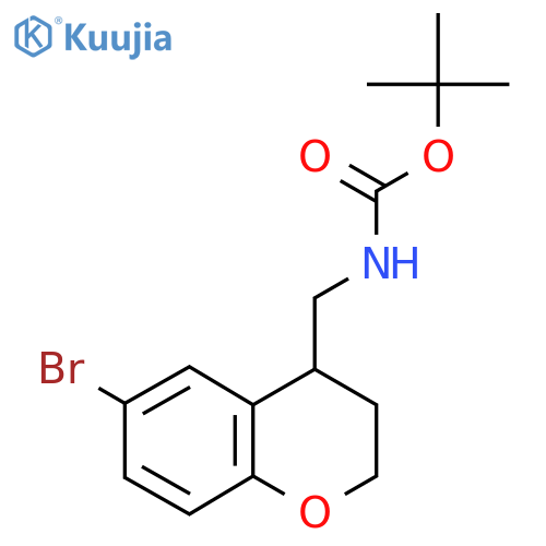 tert-butyl N-(6-bromo-3,4-dihydro-2H-1-benzopyran-4-yl)methylcarbamate structure