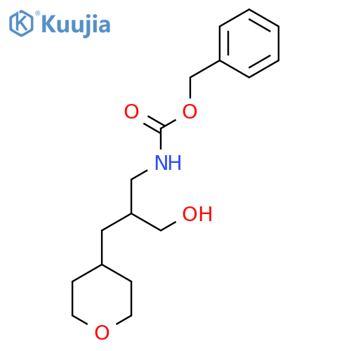 benzyl N-{3-hydroxy-2-[(oxan-4-yl)methyl]propyl}carbamate structure