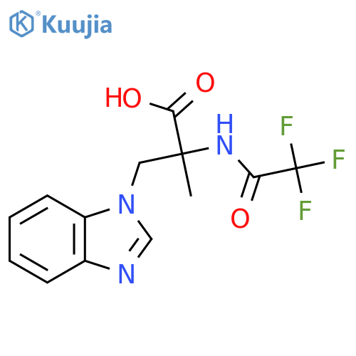3-(1H-1,3-benzodiazol-1-yl)-2-methyl-2-(2,2,2-trifluoroacetamido)propanoic acid structure
