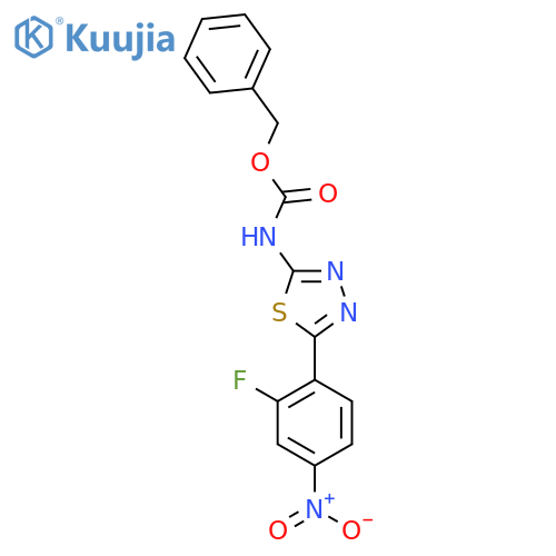 benzyl N-5-(2-fluoro-4-nitrophenyl)-1,3,4-thiadiazol-2-ylcarbamate structure