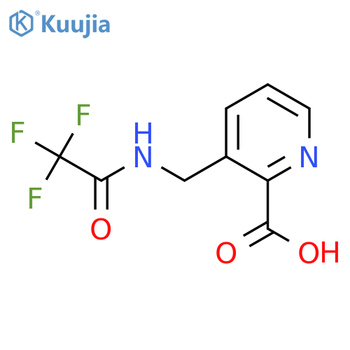 3-[(2,2,2-Trifluoroacetamido)methyl]pyridine-2-carboxylic acid structure