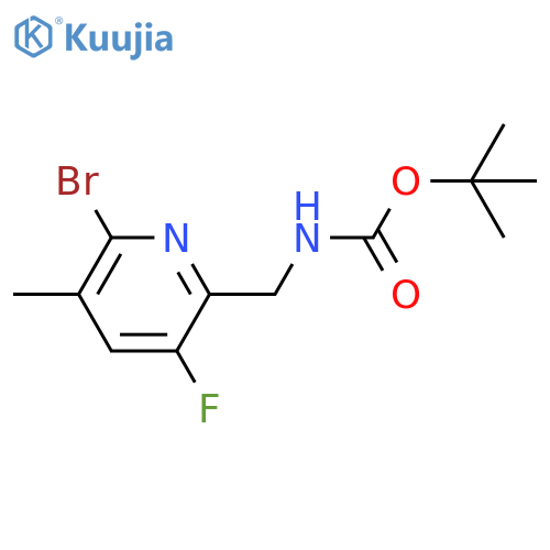 tert-butyl N-(6-bromo-3-fluoro-5-methylpyridin-2-yl)methylcarbamate structure