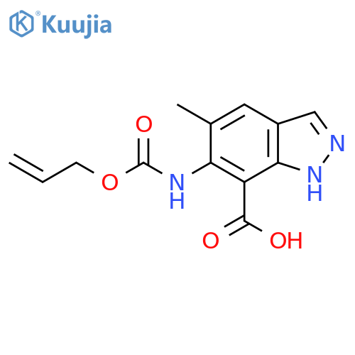 5-methyl-6-{[(prop-2-en-1-yloxy)carbonyl]amino}-2H-indazole-7-carboxylic acid structure