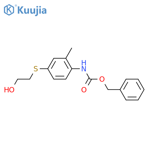 benzyl N-{4-(2-hydroxyethyl)sulfanyl-2-methylphenyl}carbamate structure