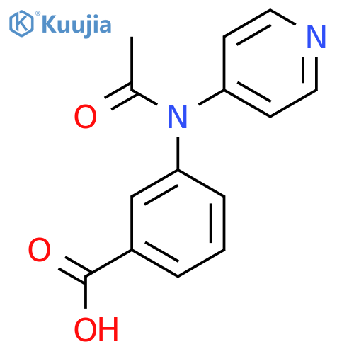 3-N-(pyridin-4-yl)acetamidobenzoic acid structure