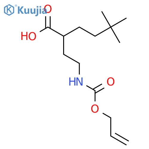 5,5-Dimethyl-2-(2-{[(prop-2-en-1-yloxy)carbonyl]amino}ethyl)hexanoic acid structure