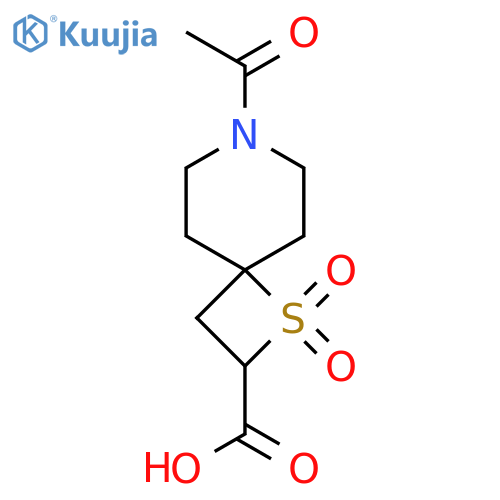 7-acetyl-1,1-dioxo-1lambda6-thia-7-azaspiro3.5nonane-2-carboxylic acid structure