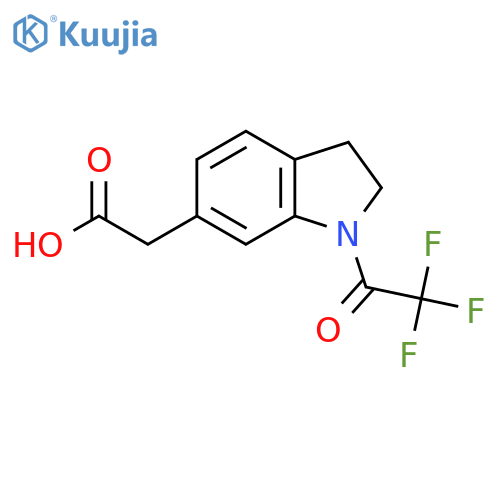 2-[1-(2,2,2-trifluoroacetyl)-2,3-dihydro-1H-indol-6-yl]acetic acid structure