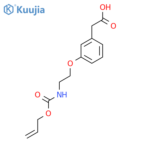 2-[3-(2-{[(Prop-2-en-1-yloxy)carbonyl]amino}ethoxy)phenyl]acetic acid structure