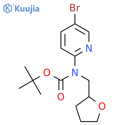 tert-butyl N-(5-bromopyridin-2-yl)-N-[(oxolan-2-yl)methyl]carbamate structure