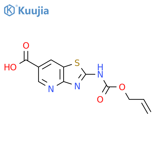 2-{[(Prop-2-en-1-yloxy)carbonyl]amino}-[1,3]thiazolo[4,5-b]pyridine-6-carboxylic acid structure