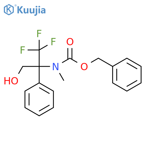 benzyl N-methyl-N-(1,1,1-trifluoro-3-hydroxy-2-phenylpropan-2-yl)carbamate structure