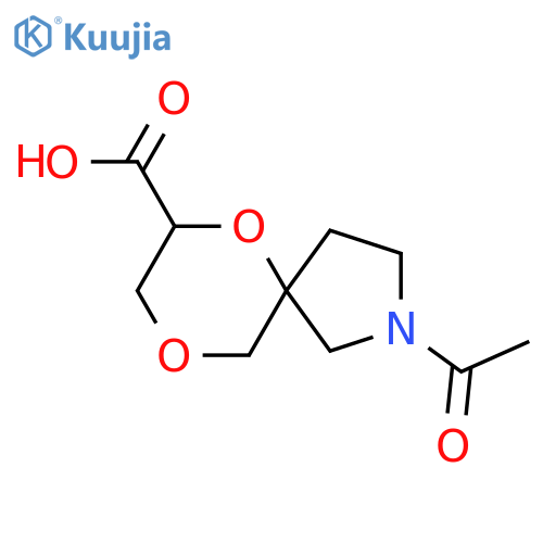 2-acetyl-6,9-dioxa-2-azaspiro4.5decane-7-carboxylic acid structure