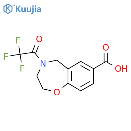 4-(2,2,2-Trifluoroacetyl)-2,3,4,5-tetrahydro-1,4-benzoxazepine-7-carboxylic acid structure