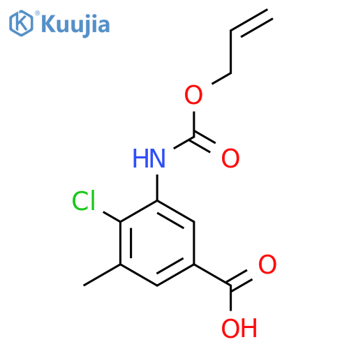 4-chloro-3-methyl-5-{(prop-2-en-1-yloxy)carbonylamino}benzoic acid structure