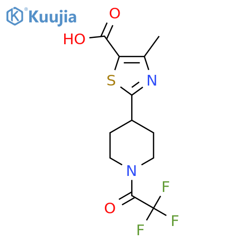 4-methyl-2-1-(2,2,2-trifluoroacetyl)piperidin-4-yl-1,3-thiazole-5-carboxylic acid structure
