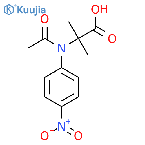 2-methyl-2-N-(4-nitrophenyl)acetamidopropanoic acid structure