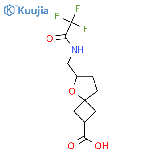 6-[(2,2,2-Trifluoroacetamido)methyl]-5-oxaspiro[3.4]octane-2-carboxylic acid structure