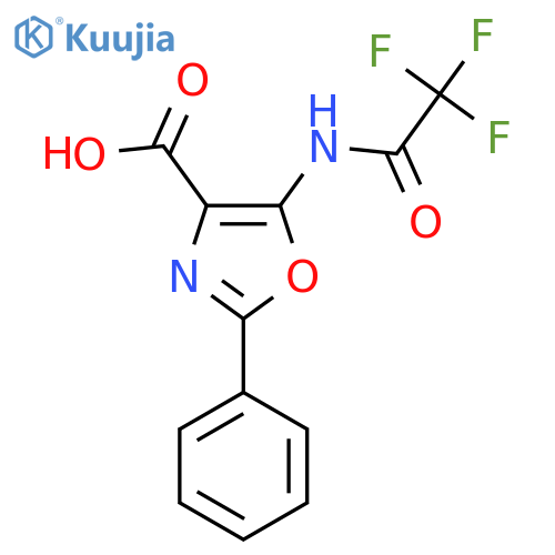 2-Phenyl-5-(2,2,2-trifluoroacetamido)-1,3-oxazole-4-carboxylic acid structure