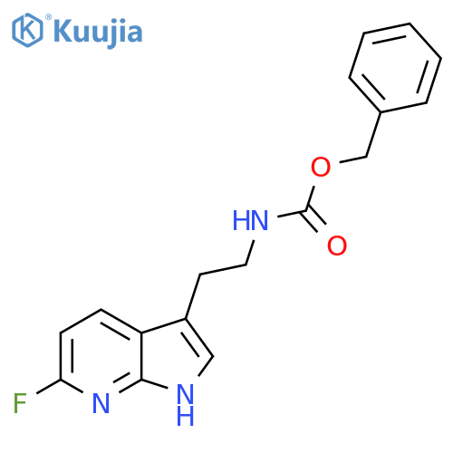 benzyl N-(2-{6-fluoro-1H-pyrrolo2,3-bpyridin-3-yl}ethyl)carbamate structure