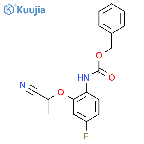 benzyl N-2-(1-cyanoethoxy)-4-fluorophenylcarbamate structure