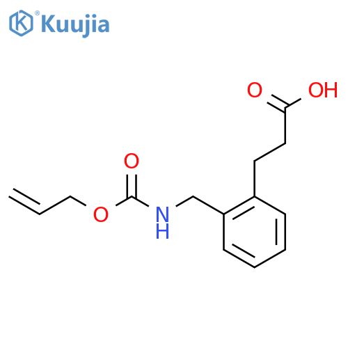 3-2-({(prop-2-en-1-yloxy)carbonylamino}methyl)phenylpropanoic acid structure