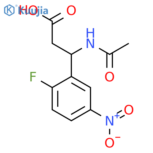 3-Acetamido-3-(2-fluoro-5-nitrophenyl)propanoic acid structure