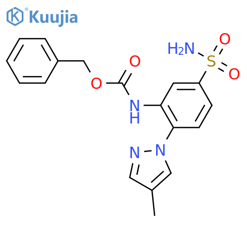 benzyl N-2-(4-methyl-1H-pyrazol-1-yl)-5-sulfamoylphenylcarbamate structure