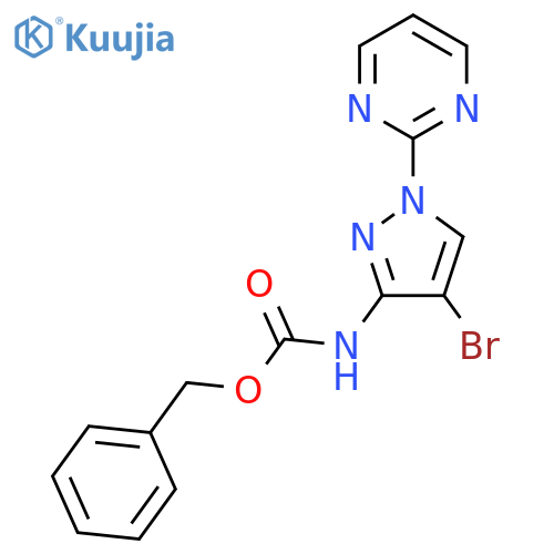 benzyl N-4-bromo-1-(pyrimidin-2-yl)-1H-pyrazol-3-ylcarbamate structure