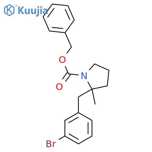 benzyl 2-(3-bromophenyl)methyl-2-methylpyrrolidine-1-carboxylate structure