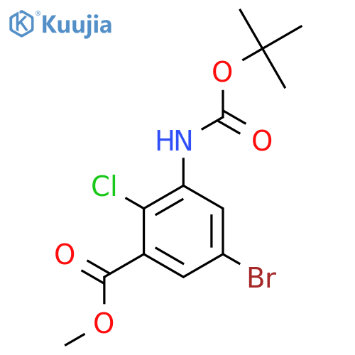 methyl 5-bromo-3-{(tert-butoxy)carbonylamino}-2-chlorobenzoate structure