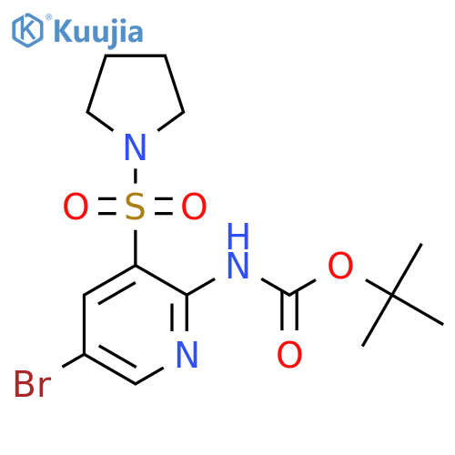 tert-butyl N-5-bromo-3-(pyrrolidine-1-sulfonyl)pyridin-2-ylcarbamate structure