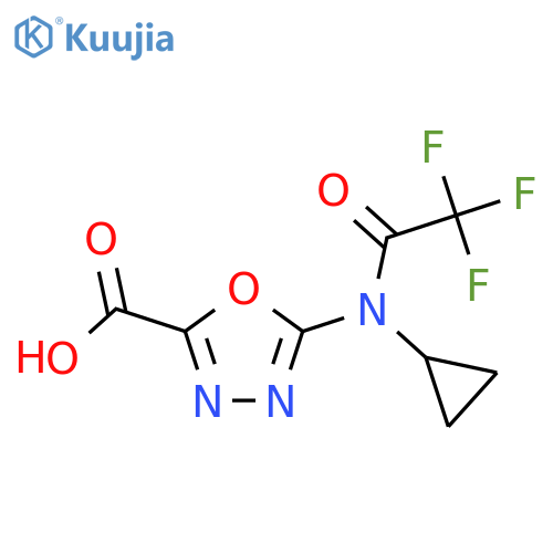 5-(N-cyclopropyl-2,2,2-trifluoroacetamido)-1,3,4-oxadiazole-2-carboxylic acid structure
