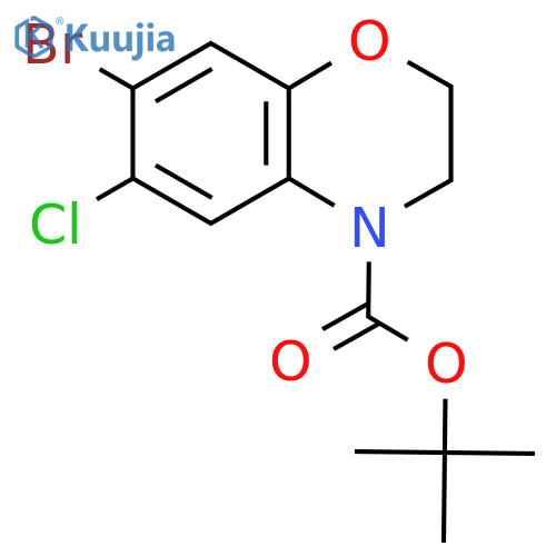 tert-butyl 7-bromo-6-chloro-3,4-dihydro-2H-1,4-benzoxazine-4-carboxylate structure
