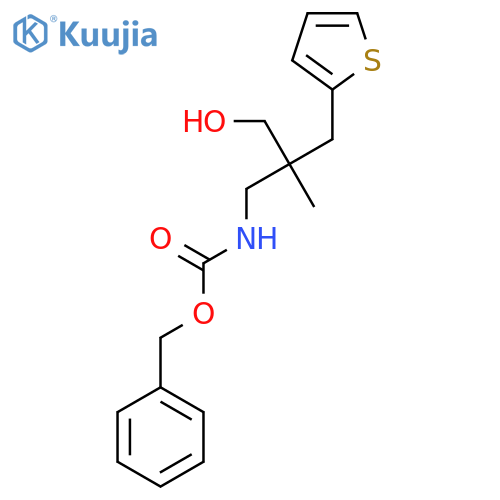 benzyl N-{3-hydroxy-2-methyl-2-(thiophen-2-yl)methylpropyl}carbamate structure