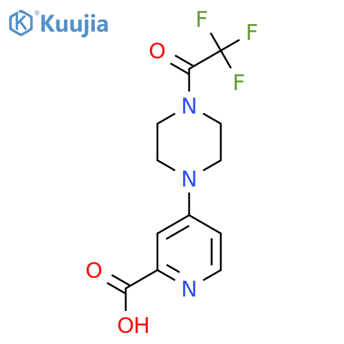 4-4-(2,2,2-trifluoroacetyl)piperazin-1-ylpyridine-2-carboxylic acid structure