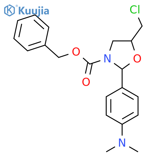 benzyl 5-(chloromethyl)-2-4-(dimethylamino)phenyl-1,3-oxazolidine-3-carboxylate structure