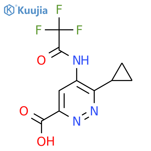 6-Cyclopropyl-5-(2,2,2-trifluoroacetamido)pyridazine-3-carboxylic acid structure