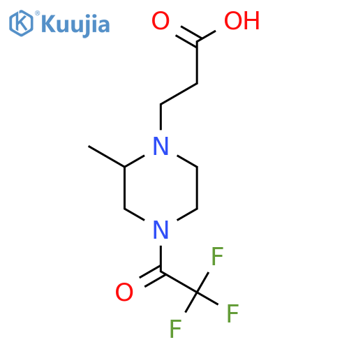 3-2-methyl-4-(2,2,2-trifluoroacetyl)piperazin-1-ylpropanoic acid structure