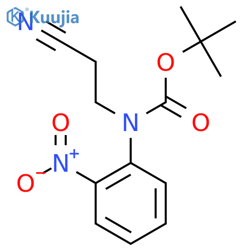 tert-butyl N-(2-cyanoethyl)-N-(2-nitrophenyl)carbamate structure
