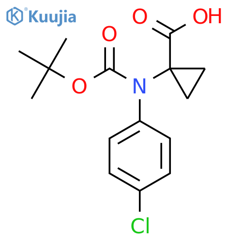 1-{(tert-butoxy)carbonyl(4-chlorophenyl)amino}cyclopropane-1-carboxylic acid structure