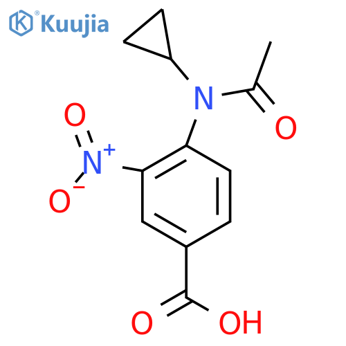 4-(N-cyclopropylacetamido)-3-nitrobenzoic acid structure