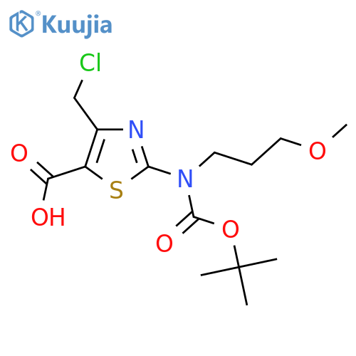 2-{(tert-butoxy)carbonyl(3-methoxypropyl)amino}-4-(chloromethyl)-1,3-thiazole-5-carboxylic acid structure